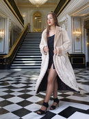 Via Veneto – Cream Sheared Beaver Fur Coat, Couture Finish