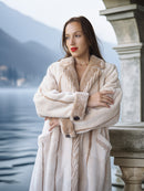 Via Veneto – Cream Sheared Beaver Fur Coat, Couture Finish