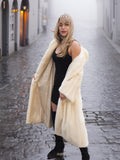 Cream Pearl Mink Fur Coat Bell sleeves By Holt Renfrew M/L
