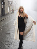 Cream Pearl Mink Fur Coat Bell sleeves By Holt Renfrew M/L