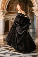 "La Diva Noir" – Designer Black Onyx Mink Coat with Rich Satin Lining
