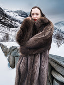 Silver Tip Canadian Raccoon Fur Coat Coats L/XL 50" Long