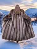 Silver Tip Canadian Raccoon Fur Coat Coats L/XL 50" Long