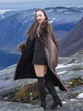 Silver Tip Canadian Raccoon Fur Coat Coats L/XL 50" Long