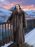 Silver Tip Canadian Raccoon Fur Coat Coats L/XL 50" Long