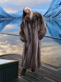 Silver Tip Canadian Raccoon Fur Coat Coats L/XL 50" Long