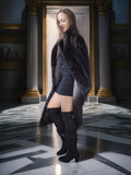 "Shadow Reign" – Classic Black Mink with Detachable Fox Collar