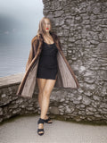The Marquise Swing – Demi Buff Mink Swing Stroller Coat with Fold Back Cuffs