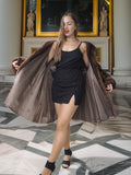 The Marquise Swing – Demi Buff Mink Swing Stroller Coat with Fold Back Cuffs