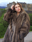 Fisher Sable Fur Coat with castle in background