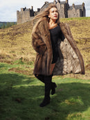 Fisher Sable Fur Coat in windy landscape
