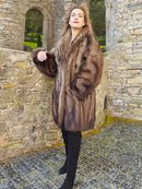 Fisher Sable Fur Coat in historic stone ruins