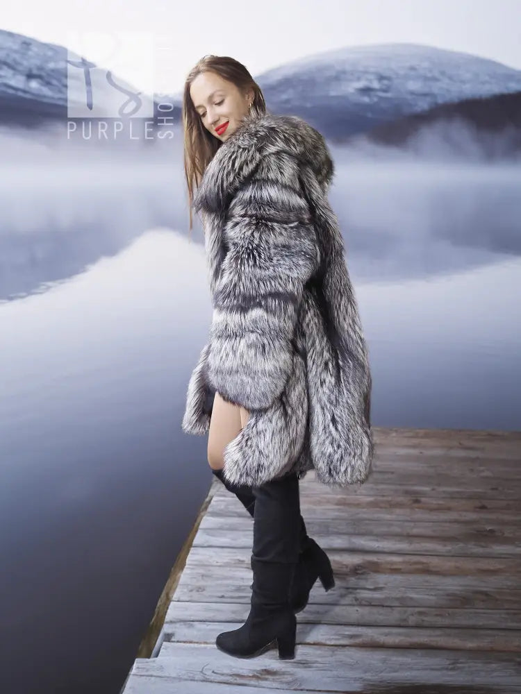Alpine Siren - Silver Fox Long Jacket Stroller Length