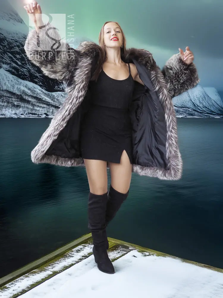 Alpine Siren - Silver Fox Long Jacket Stroller Length