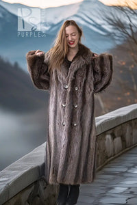"Alpine Sovereign" — Men’s Double Breasted Canadian Raccoon Fur Coat | Unisex