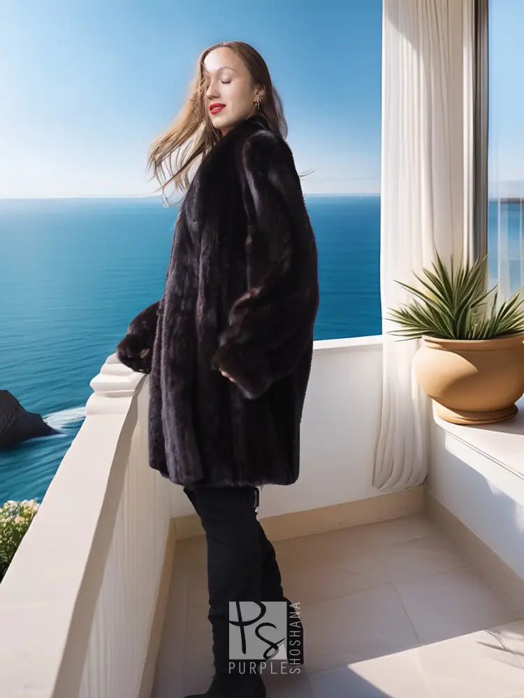 "Black Mirage" – Designer black mink coat Jacket