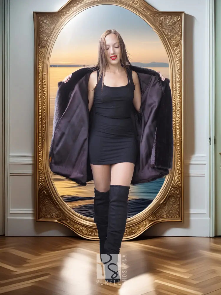 "Black Mirage" – Designer black mink coat Jacket