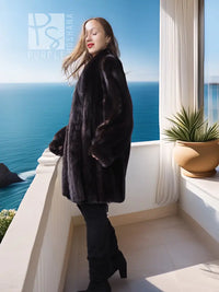 "Black Mirage" – Designer black mink coat Jacket