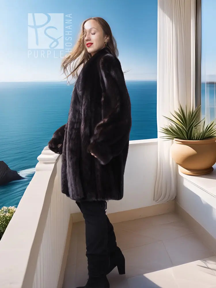 "Black Mirage" – Designer black mink coat Jacket