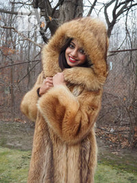 Brand New Tanuki Raccoon Unisex Fur Coat Coats S