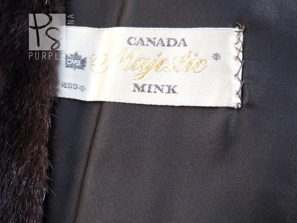 Canada Mink garment label on dark mink fur jacket lining