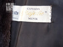 Canada Mink garment label on dark mink fur jacket lining