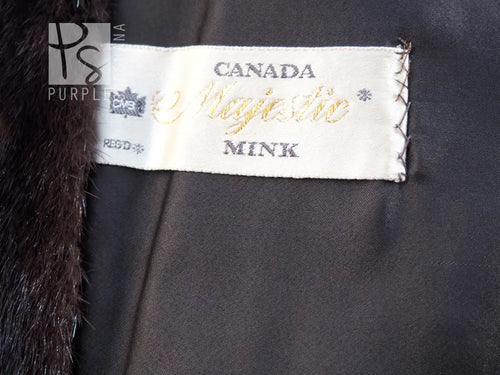 Canada Mink garment label on dark mink fur jacket lining