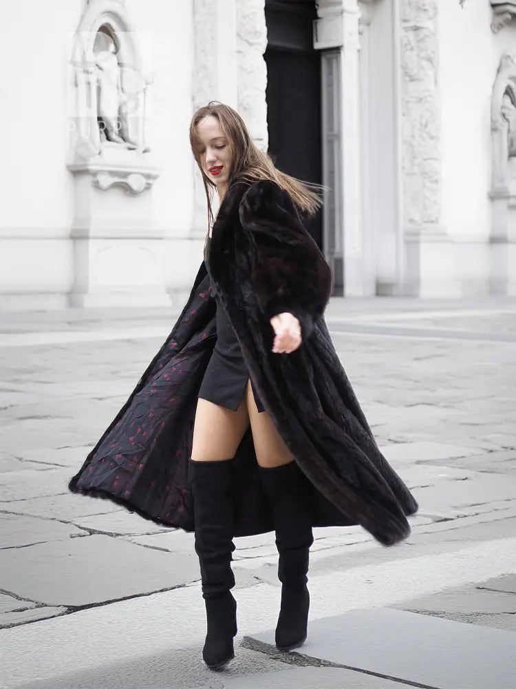 Black Mink Fur Coat - Elegant and Luxurious – Purple Shoshana Furs
