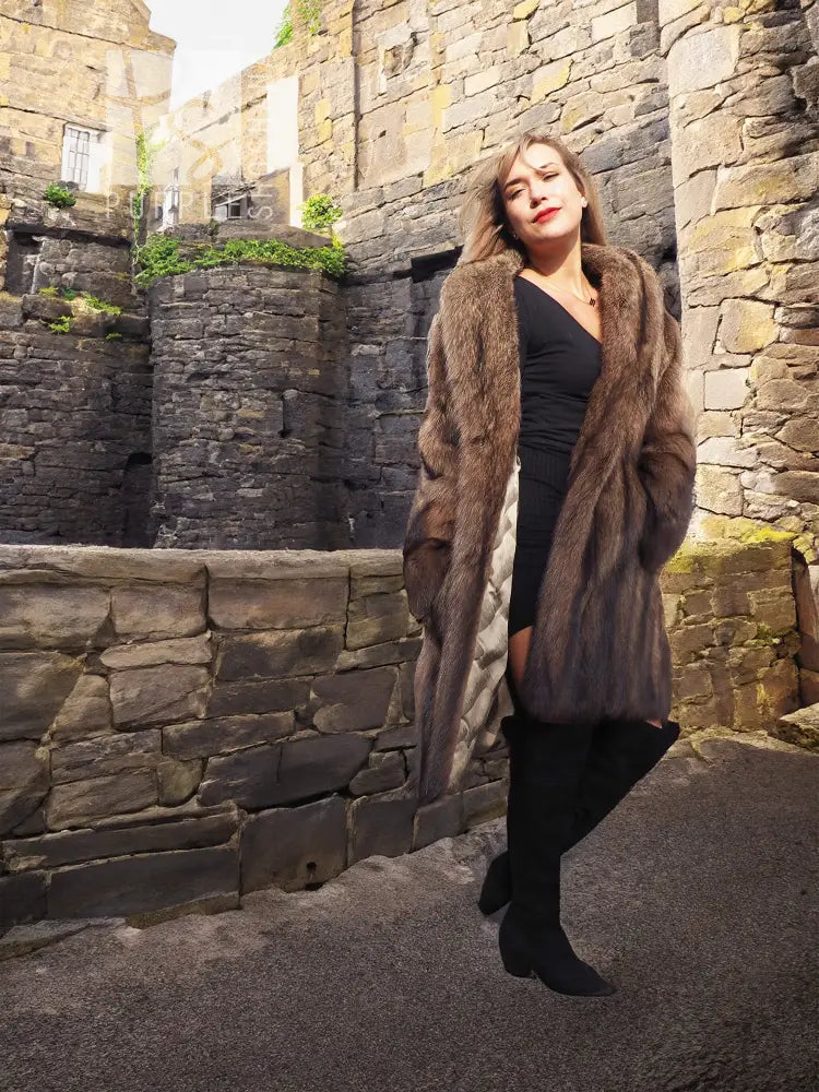 Fisher Sable Fur Coat - Luxury Light Brown Fur Coat – Purple