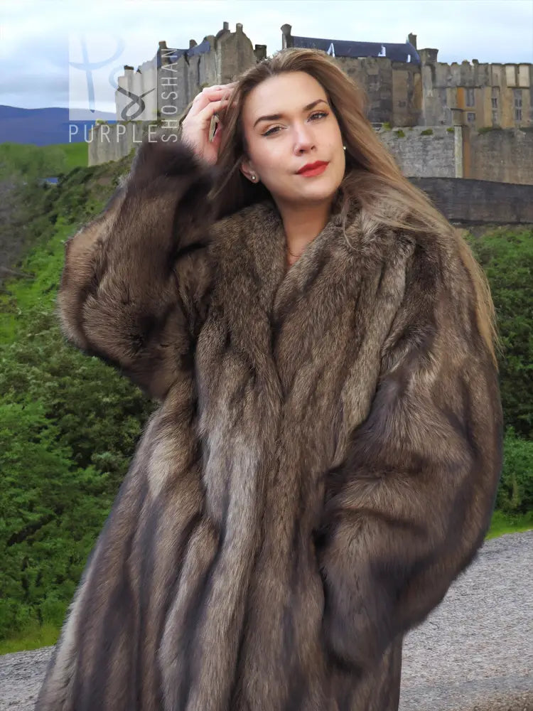 Fisher Sable Fur Coat - Luxury Light Brown Fur Coat – Purple