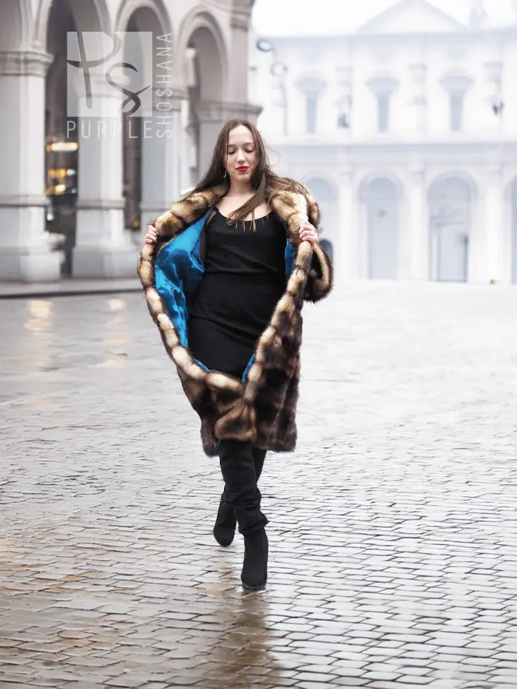 ジャケット・アウター SHE Tokyo martha Fitch Vintage Fur Coat - Horizontal Design | Silk Lining – Purple