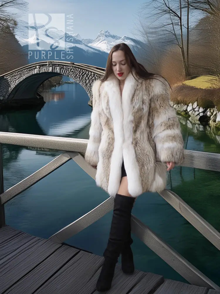 "Frostline Empress"- Coyote & White Fox — Short-Length Winter Icon