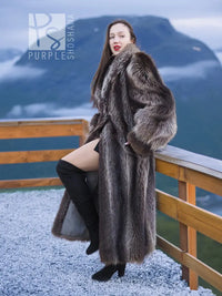 High End Canadian Raccoon Fur Coat Coats S/M 48" Long
