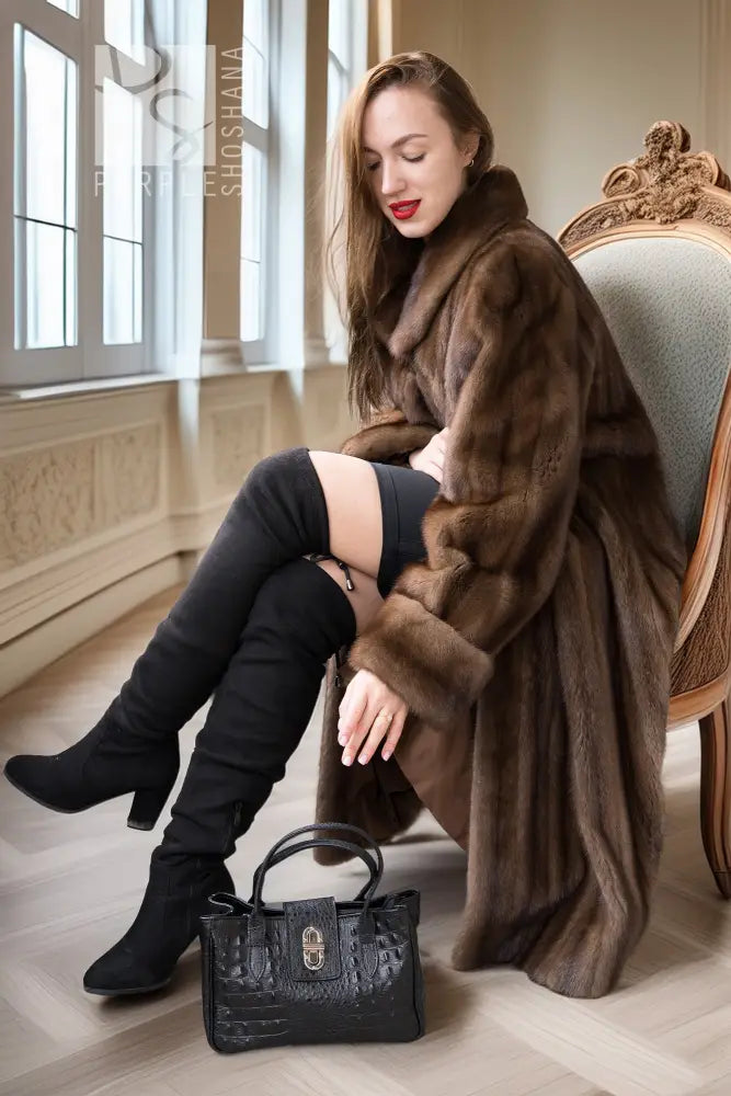 "La Belle Vienne" – Fine Female Demi Buff Mink Coat With A Swing