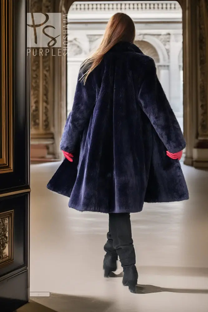 "Midnight Iris" — Sheared Beaver Coat by Zuki