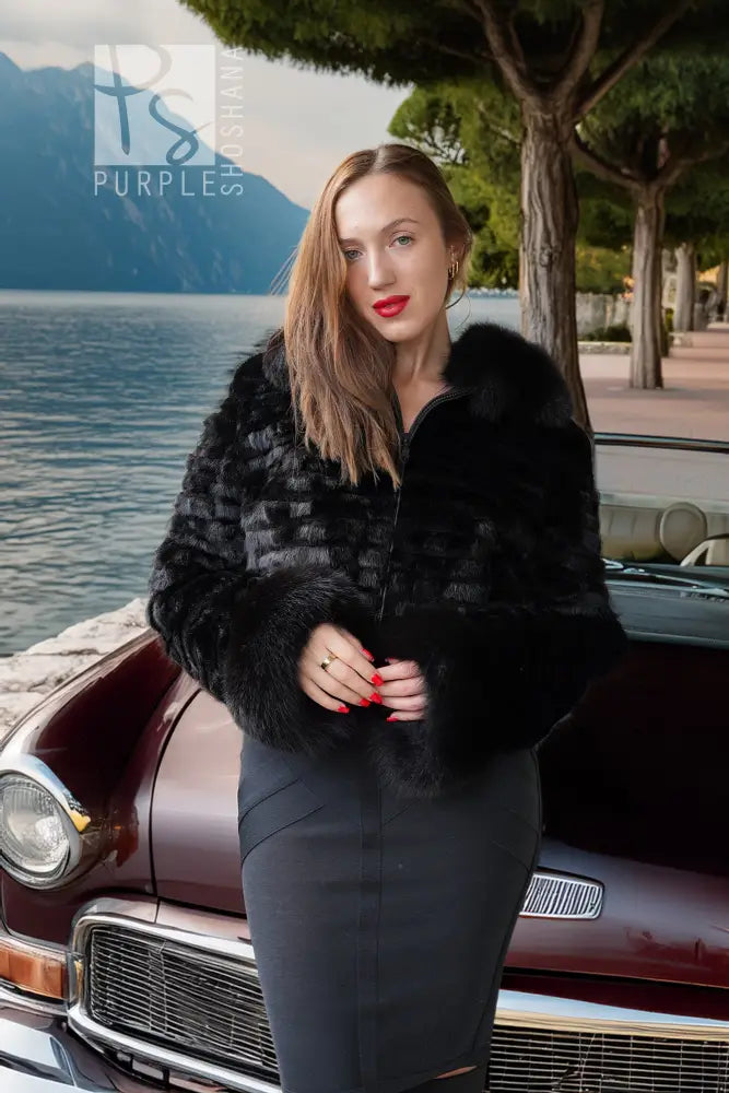 "Nero Bellissima" – Holt Renfrew Black Mink & Fox Fur Jacket