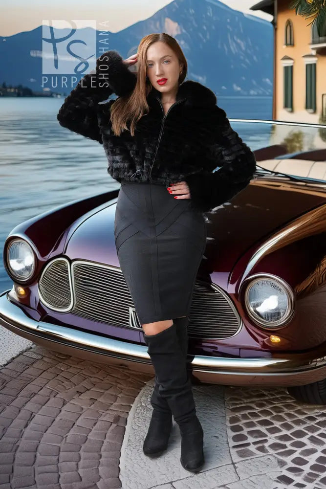 "Nero Bellissima" – Holt Renfrew Black Mink & Fox Fur Jacket