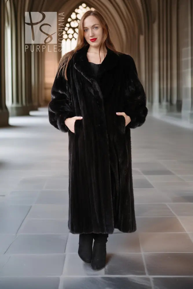 "Onyx Empress Noir" – Designer Black Onyx Mink Coat - Velvet Soft