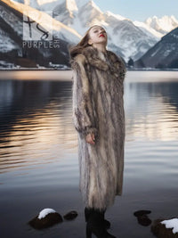 Possum Fur Coat Coats Large Plush Shawl Collar M