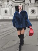 Soft Vibrant Blue  Fox Jacket Jackets S/M