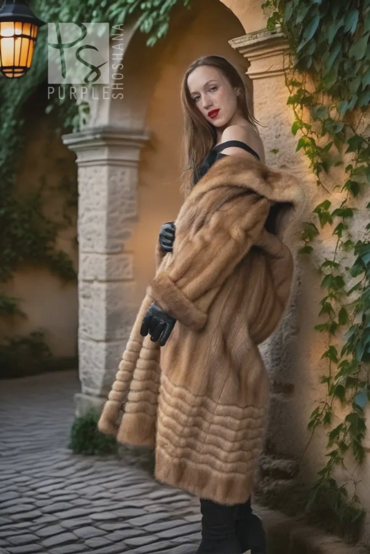 "Honey Élan" — Pastel Mink Coat – Soft Warmth, Effortless Elegance