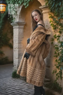 "Honey Élan" — Pastel Mink Coat – Soft Warmth, Effortless Elegance