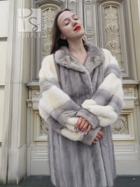 Sapphire And Pearl Mink Fur Coat  S Excellent