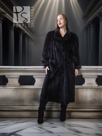 "Shadow Reign" – Classic Black Mink with Detachable Fox Collar