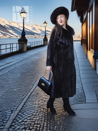 “The Bon Voyage” — Black Mink & Beret Ensemble Back Slit