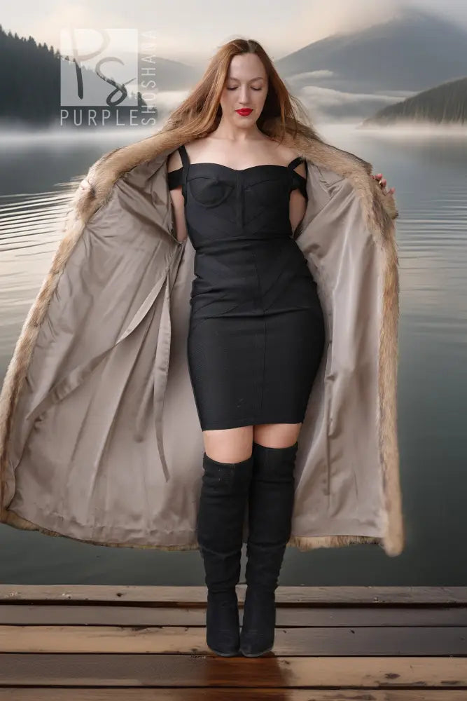 "The Ivory Solstice" — Full-Length Platinum Raccoon Coat | Rare