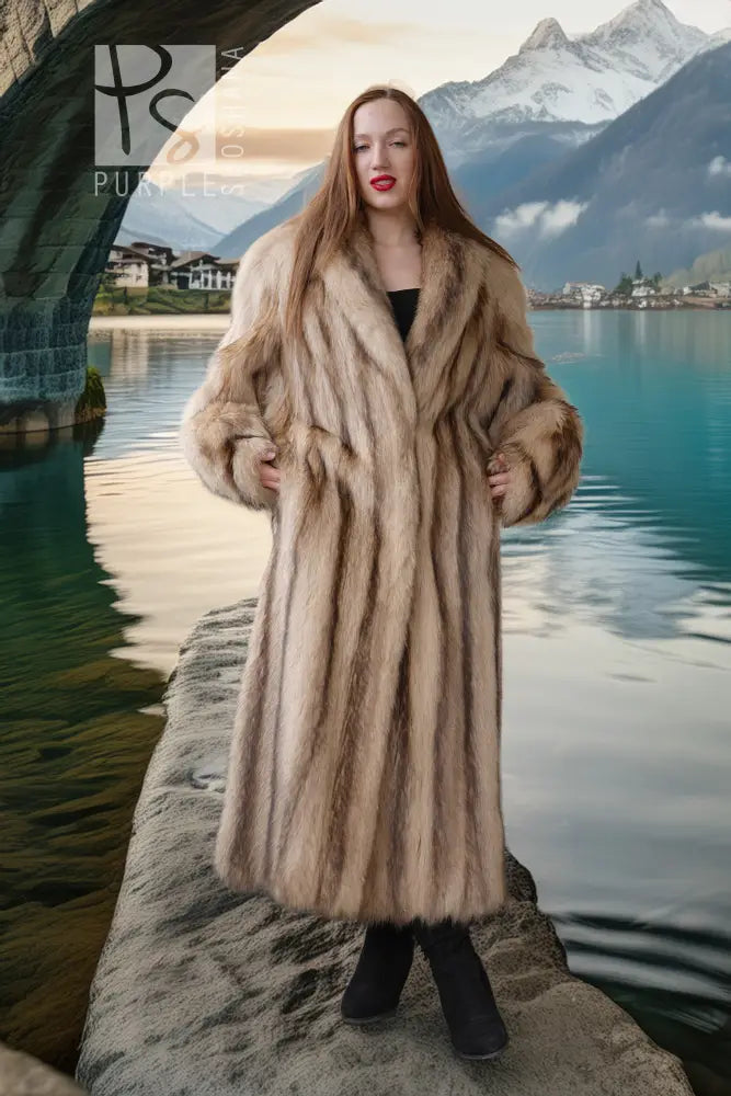 "The Ivory Solstice" — Full-Length Platinum Raccoon Coat | Rare