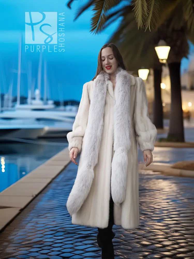 “The Riviera Whisper” —  Pearl Mink Fur Coat An Icon In Ivory By Creeds