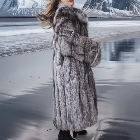The Silver Reign - Full Length Silver Fox M – Purple Shoshana Furs