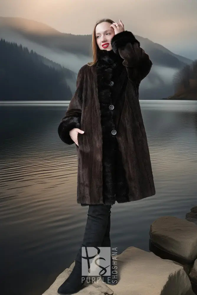 "Velvet Nocturne"- Sheared Mink Elegance with a Hidden Casual Side